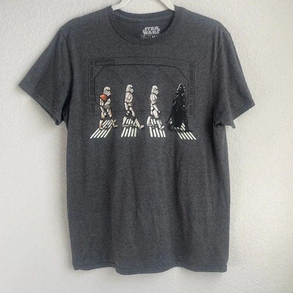 Star Wars Death Star Road Stormtrooper Darth Vader T Shirt Medium Heather Gray - Picture 2 of 5